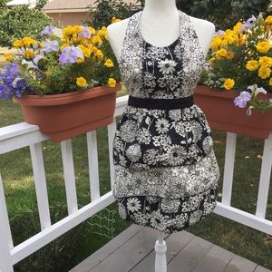 3 Tiered black and Cream Apron